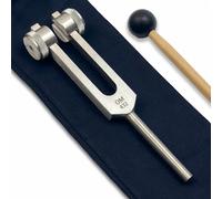 432 Hz Weighted Tuning Fork with Striker and Bag - Love Frequency in Silver | Musical Pitch of Nature - Higher Octave with Shorter Resonance but Increased Strength and Amplitude, Biofield Harmonization
