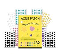 432 Pcs Pimple Patches - Hydrocolloid Acne Spot Stickers with Tea Tree Oil, Star & Heart Shaped, Cute Blemish Dots for Face, Clear Skin (3 Sizes)