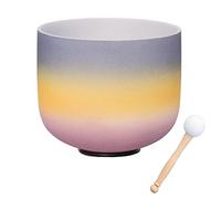 432Hz/440Hz Colored Frosted Quartz Crystal Singing Bowls 8/10/12 Inch For Holistic Healing, Stress Relief, Meditation & Relaxation,A Third,Eye,440Hz10’’