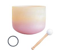 432Hz/440Hz Colored Frosted Quartz Crystal Singing Bowls 8/10/12 Inch For Holistic Healing, Stress Relief, Meditation & Relaxation,D Navel,432Hz10’’