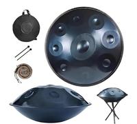 432Hz/440Hz Hand Drum, 22 Inch D Minor Steel Tongue Drums Percussion Instrument, Handpan Drum Sets, For Meditation Yoga Sound Healing Music Therapy(Blue,9 notes(432HZ))