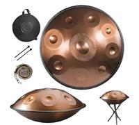 432Hz/440Hz Hand Drum, 22 Inch D Minor Steel Tongue Drums Percussion Instrument, Handpan Drum Sets, For Meditation Yoga Sound Healing Music Therapy(Gold,10 notes(440HZ))