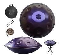 432Hz/440Hz Hand Drum, 22 Inch D Minor Steel Tongue Drums Percussion Instrument, Handpan Drum Sets, For Meditation Yoga Sound Healing Music Therapy(Purple,10 notes(432HZ))