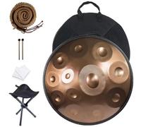 432hz /440hz Hand Pan Steel Handpan Drum 22'' 9/10/12 Notes Handpan Instrument In D Minor With Soft Hand Pan Bag,Stand,For Sound Healing, Personal Meditation,Yoga(Color:Gold,Size:12 Notes(432HZ))
