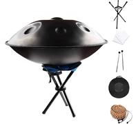432Hz 440Hz Handpan Drum 22 Inch Steel Percussion Instrument 9 10 12 Notes with Soft Bag for Sound Healing Black Ideal for Music Therapy & Meditation