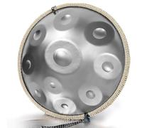 432Hz/440Hz Handpan Drum, 9/10/12 Notes D Minor Kurd Hand Drums Instrument For Adults, 22 Inches Premium Steel Handpan For Meditation Yoga And Sound Healing(Silver,10 NOTES-440HZ)