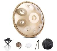 432Hz/440Hz Handpan Drum Sets, 22 Inch D Minor Adult Steel Handpan Percussion Instrument, 9/10/12 Notes Steel Tongue Drum, For Meditation, Yoga, Sound Healing(Gold,432HZ/9Note)