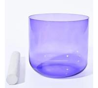 432Hz 6 Inch B Note Crown Chakra Colored Singing Bowl for Yoga Meditation & Sound Bath, Quartz Sound Bowl with Sudede Mallet & O-ring(Purple)