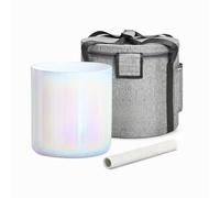 432HZ 7 inch C note Clear White Quartz Handle Crystal Singing Bowl with Mallet & O-ring