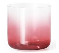432Hz 7 Inch Gradient Colored Sound Bowl, Quartz Chakra Bowl with Free Acrylic Striker & O-ring, Crystal Singing Bowl for Yoga Meditation(Red,D note)