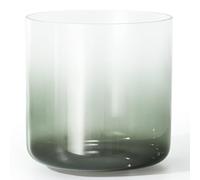 432Hz 7 Inch Gradient Colored Sound Bowl, Quartz Chakra Bowl with Free Acrylic Striker & O-ring, Crystal Singing Bowl for Yoga Meditation(Black-green,C note)