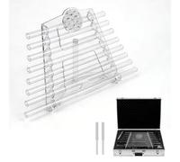 432Hz 8 Note CDEFGABC Quartz Crystal Singing Harp with Acrylic Stand & Aluminum Carry Case, Pure Quartz Sound Healing Instrument for Sound Bath, Meditation, Yoga & Chakra Therapy