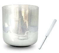 432Hz Alchemy Silver Crystal Singing Bowl with Free Acrylic Striker & O-ring, Quartz Chakra Bowl for Yoga Meditation & Sound Healing (Color : E note, Size : 6.5 inch)