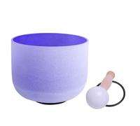 432Hz B Crown Chakra Purple Frosted Quartz Crystal Singing Bowl 8 inch