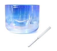 432Hz Clear Gradient Blue Singing Bowl for Yoga Meditation & Sound Healing, Alchemy Crystal Sound Bowl, Quartz Chakra Bowl with Free Acrylic Striker & O-ring (Size : 6"F)