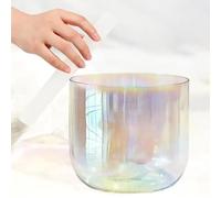 432Hz Clear Quartz Crystal Singing Bowl for Yoga Meditation, Sound Bowl with Carrying Case, Mallet & O-ring, 7.5 inches, Ideal for Healing and Sound Therapy