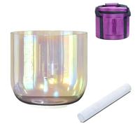 432Hz Cosmic Light Singing Bowl, Clear Quartz Crystal Alchemy Bowl, Sound Bowl with Free Mallet O-ring & Carrying Case (Color : F note, Size : 8inch)