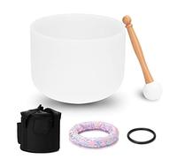 432HZ Crystal Singing Bowl Ritual Music Therapy Yoga Meditation Percussion Instruments with Storage Bag Mallet Rubber-Ring Cloth-Ring for Sound Healing Resonance