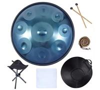 432HZ D Minor 9 Notes Steel Tongue Drum - 22 Inch Handpan Drum with Bag, Stand, Mallets - Beginner Meditation Instrument Gift