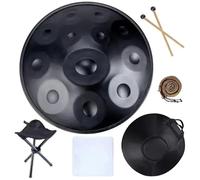 432HZ D Minor 9 Notes Steel Tongue Drum - 22 Inch Handpan Drum with Bag, Stand, Mallets - Beginner Meditation Instrument Gift