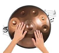 432Hz Handpan Drum - 22" Steel Percuss Instrument in D Minor 12 Notes Includes Stic for Mtat - Tamburo A Linguetta Frequenza (d 440Hz)