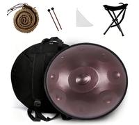 432Hz Handpan Drum for Mtat 10 Note Tongue Drum in D Minor 22-inch Sound Healing Instrument with Bag & Stic - Perfect for Relaxat & Mindfulness (Purple)