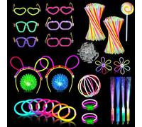432PCS Glow in the Dark Party Supplies, Light Up Party Favors with Glow Sticks, Finger Lights, Bracelets Fiber Optic Wands LED Glasses, Light Up Party Favors for Wedding, Birthday, Concert, New Year
