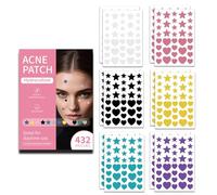 432Pcs Pimple Patch Acne Hydrocolloid Colorful Stars Heart Invisible Breathable Acne Removal Acne Cover Face Spot Pimple Patch Skin Care Stickers