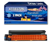 43381724 Drum Unit Compatible for Okidata OKI C5550 C5800 C5800DN C5900 Printers, High-Definition Printing Effect with Chip, 20000 Pages (1 Pack Cyan)