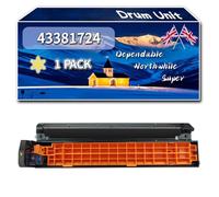 43381724 Drum Unit Compatible for Okidata OKI C5550 C5800 C5800DN C5900 Printers, High-Definition Printing Effect with Chip, 20000 Pages (1 Pack Yellow)
