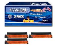 43381724 Drum Unit Compatible for Okidata OKI C5550 C5800 C5800DN C5900 Printers, High-Definition Printing Effect with Chip, 20000 Pages (3 Pack Black)