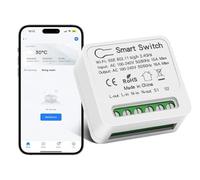433Mhz and WiFi Smart Light Switch DIY Breaker Module, **UK WAREHOUSE**- WiFi Smart Relay Switch Controlled by Smart Life/Tuya App, Compatible with Alexa, Google ect,1 Way or 2 Way 100V-240V 16A