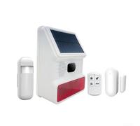 433MHz Solar Siren for Garden Shed Garage Alarm System(C) | for battery free operation, solar panel, high decibel output, visible light , easy mount
