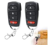 433mhz Universal Duplicator Remote Garage Door Opener Remote 2Pcs Replacement Electric Gate Remote Control Key Fob Wireless Cloning RF Transmitter Remote Control Keychain with 4 Button