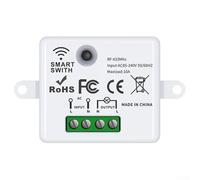 433MHz Wireless Remote Control Switch 85-240V 10A Receiver, for MINI Round Wall Panel for LED Lights Electric Doors Pumps, Auto-Off Safety Feature