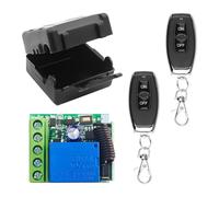 433Mhz Wireless Remote Control Switch DC 12V 1CH RF Relay Receiver Module with Transmitter, Long Range for Garage Door Opener (1Receiver+2Remote Controls)