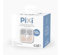 43723 PIXI Water Fountain Replacement Cartridges 12 Pack, Cotton, White