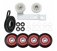 4392067 Dryer Maintenance Kit, W10837240 Motor Idler Pulley with Belt, Drum Support Roller Wheels for Repairing Dryers