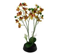 43cm Large Pink Yellow Artificial Orchid in Ceramic Planter Leaf Pink One Size