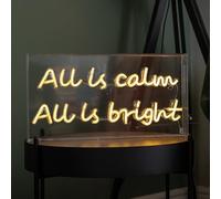 43cm Light up All is Calm Neon Flex Christmas Sign in Warm White