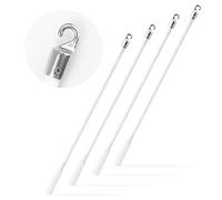 43cm White Fiberglass Blind Wand with Metal Hook, Window Blind Tilt Wand, Vertical Blind Wand Control Replacement Parts, handle curtain stick Blind Rods for Opener Accessory, 4Pcs
