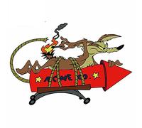 43cmx29.1cm Car Body Sticker for Wile E Coyote Acme Rocket Vinyl Cartoon