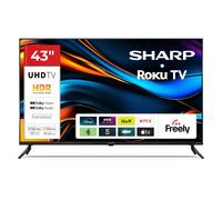 43HJ4225K 43 Inch 4K Ultra HD Roku Smart TV with Freely Sharp Black One Size