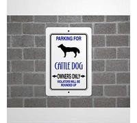 43LenaJon Parking for Cattle Dog Guard Dog Breed Yard Fence Sign Aluminum Sign 8x12 Reflective Metal Tin Sign for Outdoor Indoor