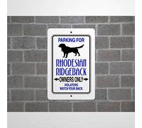43LenaJon Parking for Rhodesian Ridge-Back Guard Dog Breed Yard Fence Sign Aluminum Sign 8x12 Reflective Metal Tin Sign for Outdoor Indoor