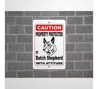 43LenaJon Property Protected by Dutch Shepherd Guard Dog Warning Yard Fence Breed Aluminum Sign 8x12 Reflective Metal Tin Sign for Outdoor Indoor