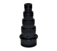 43mm/1.5" Solvent Weld 4-Stepped Hosetail (Black) - for Flexible Hose (20mm, 25mm, 32mm & 38mm ID) | Barbed Hose Fitting | Multi Hose Adaptor | Corrugated Pond Pipe