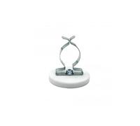 43mm dia x 6mm high Rubber Coated Cable Holding Magnet With 19mm Terry Clip (White) - 8kg Pull (Pack of 1)