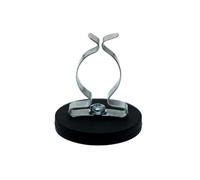 43mm dia x 6mm high Rubber Coated Cable Holding Magnet With 19mm Terry Spring Clip (Black) - 8kg Pull (Pack of 2)