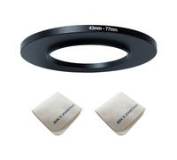 43mm Lens to 77mm Camera Lens Adapter 43mm to 77mm Step Up Ring Adapter Ring for All Brands of UV ND CPL, Comes with 2 Packs of high-end Lens Wiping Cloth (43-77mm)